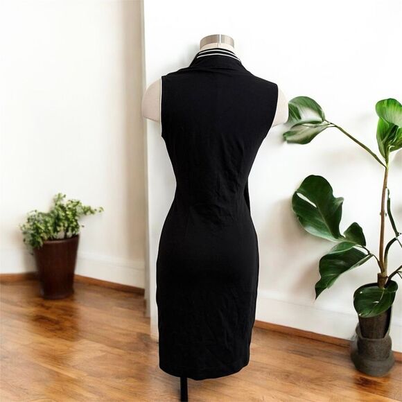 Joseph Ribkoff Black Wiggle Pencil Dress Small S 4 Mock Wrap - Picture 2 of 7